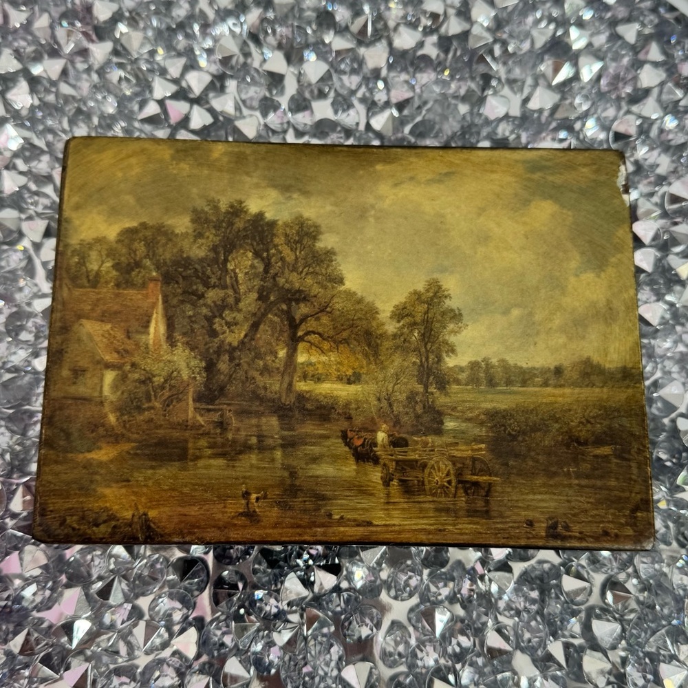 Wall art picture scenic river water sky plaque Landscape Painting the hay